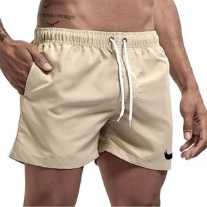 Mens 5” Nike Swim Shorts - Tan
